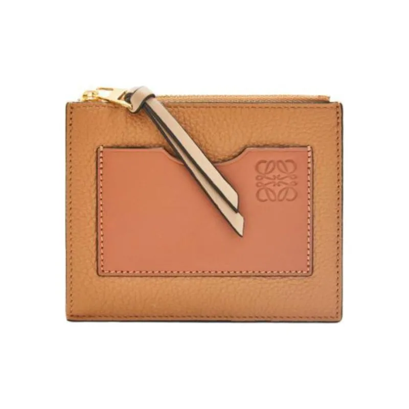LOEWE Calfskin Card Holder Card Holder Large Size Women's Toffee & Tan-0