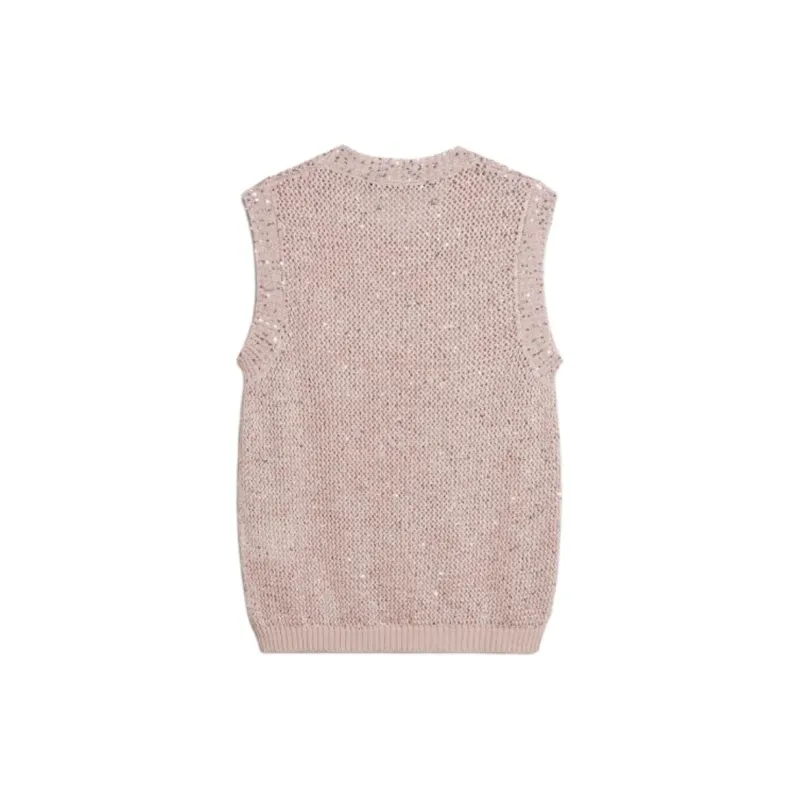 Golden Goose Sequined Mesh Knitted Tank Top-1