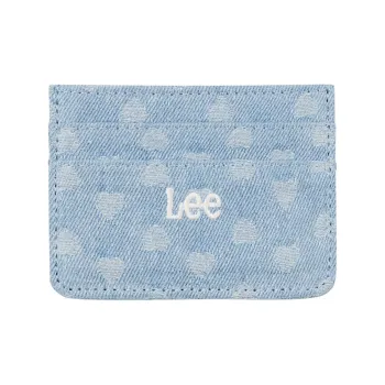 Lee Cotton Card Holder Medium Size Unisex Light Blue