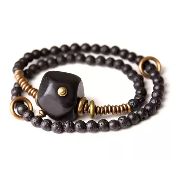 MUXIANG Ebony Wooden Bracelets Unisex-0