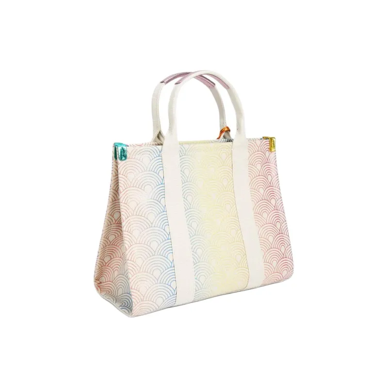 Kurt Geiger London Denim Fabric Tote Bag Shopping Bag One Shoulder Portable Women's Multicolor-2