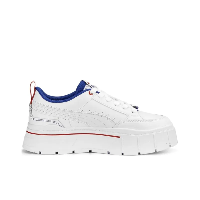 PUMA Maze Anti Slip Wear Resistant Low Top Skateboard Shoes Women's White-1