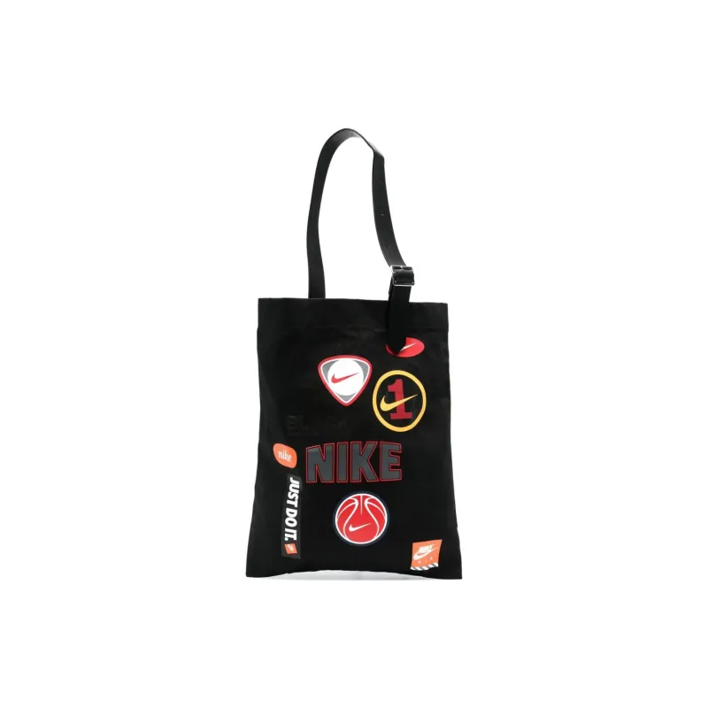 CDG Nike Collaboration Cotton With Recycled Leather Handbag Men's Black-1