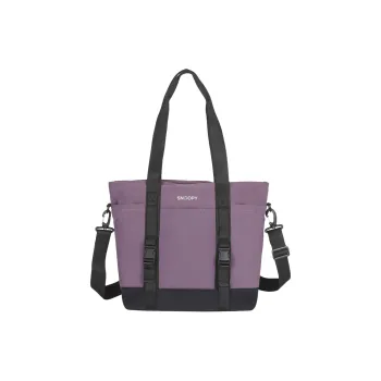 SNOOPY Polyester Shoulder Bag Medium Size Unisex Lavender