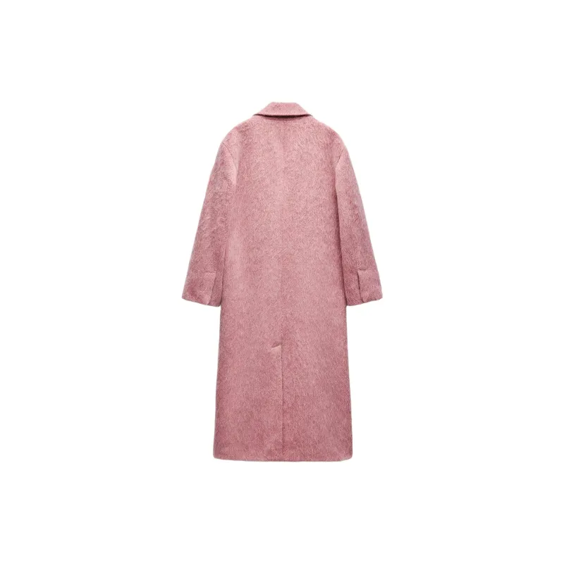 ZARA ZW Series Coats Women's Light Pink Red-1