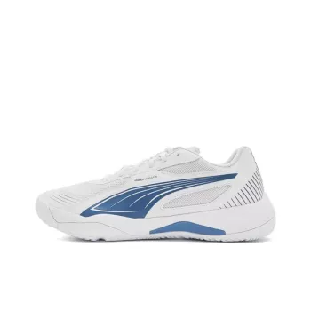 PUMA Solarflash 3 Anti-Slip Wear-Resistant Low-Top Badminton Shoes Unisex White Blue