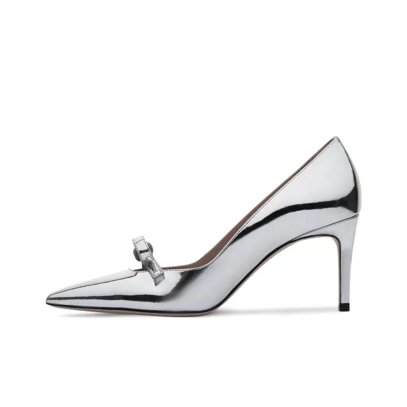Stuart Weitzman/SW Felicity Slim Heel High Heels 7.5cm Women's Silver-0