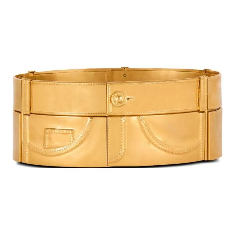 BALMAIN Brass Belt Women's Gold Width 10cm-0