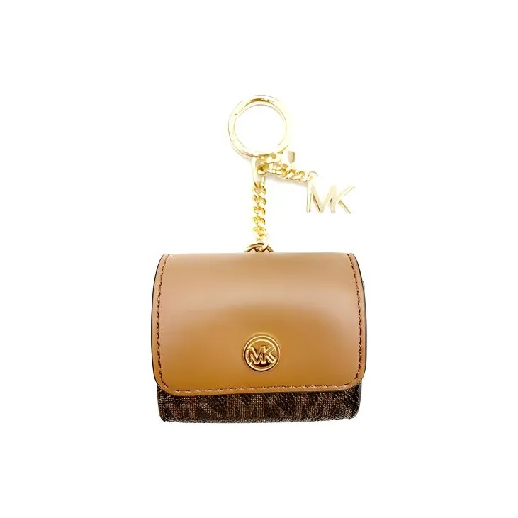MICHAEL KORS Jet Set Travel Leather AirPod Pro Protective Case Earphone Case Unisex Yellow Brown & Dark Brown-0