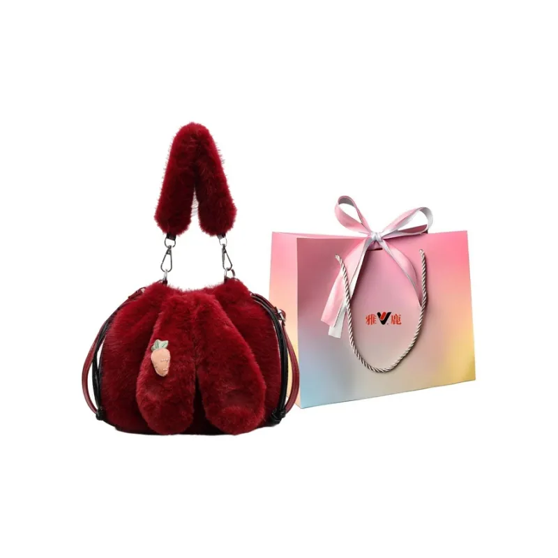 Yalu Plush One Shoulder Handbag Regular Women's Multicolor-13