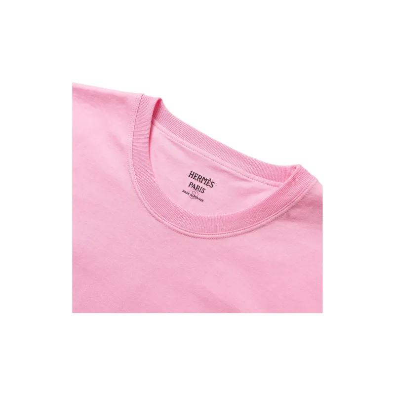HERMES Short Sleeved Dresses Women's Pink-4
