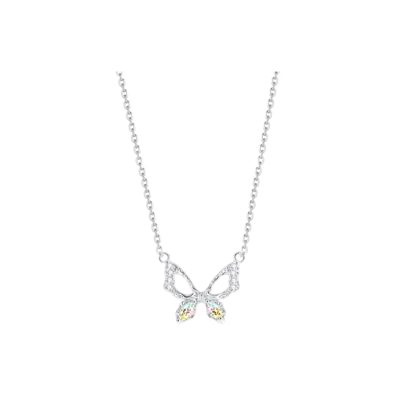 Shiban S999 Silver Zircon Necklaces Women's-3