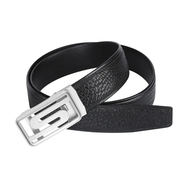 CATELLES Wild Cow Leather Textured Top Grain Cow Leather Leather Belts Men's Width  3.5cm-3