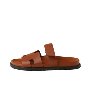 HERMES Chypre Slide Slippers Men's Brown