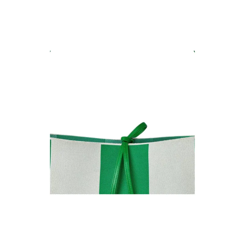 LOCOOLLAB Calfskin Tote Bag Shopping Bag Shoulder Bag Handbag Women's Green & White-2