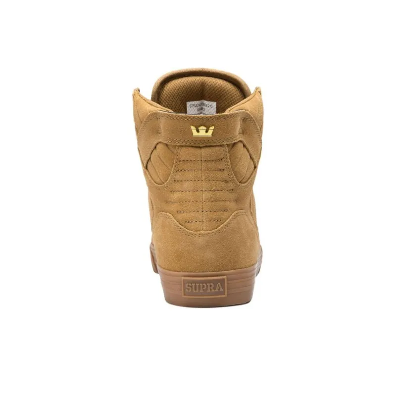 SUPRA Anti Slip Wear Resistant High Top Skateboard Shoes Unisex Brown-2