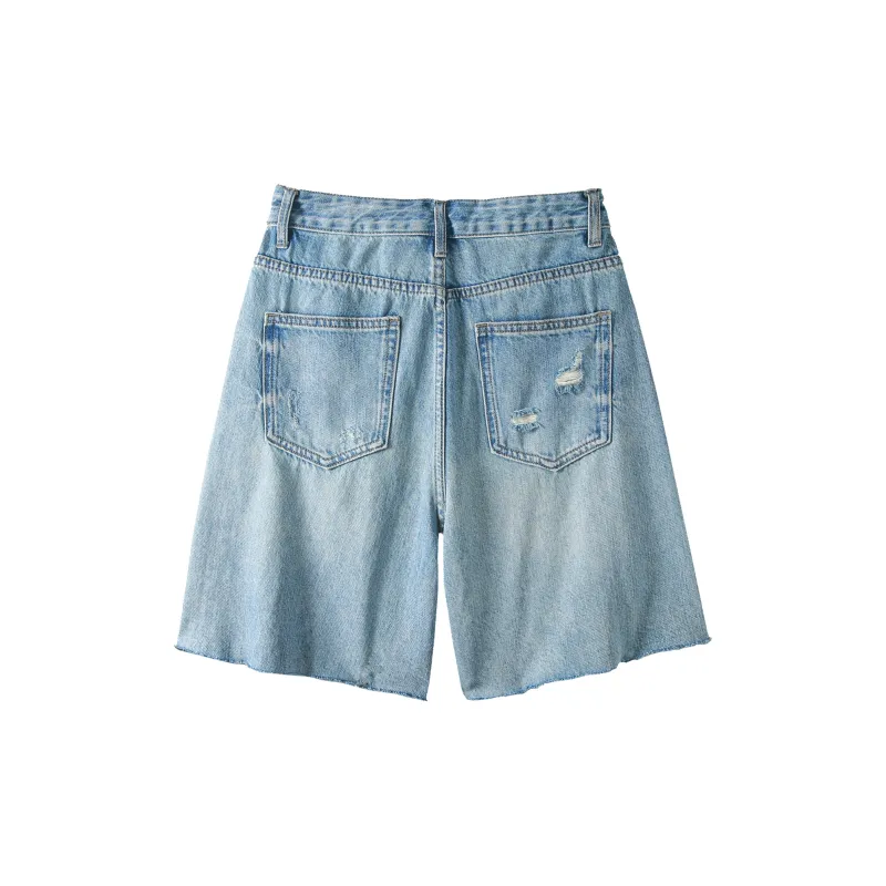 Le Alfashionline Denim Shorts Women's Blue-1