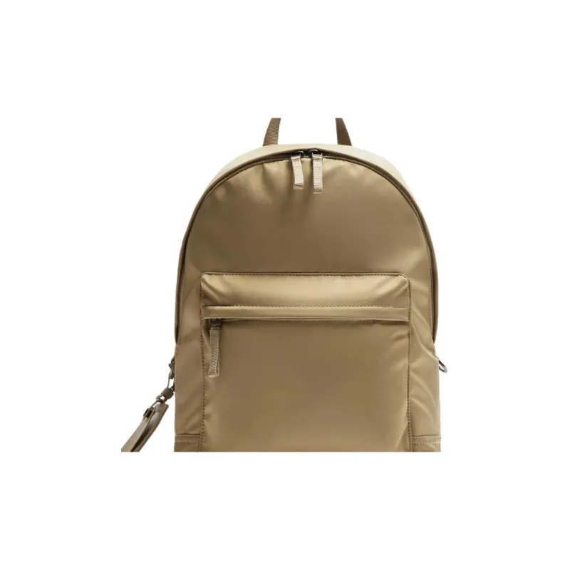 ZARA Nylon Backpack Large Size Men's Sandy Brown-3