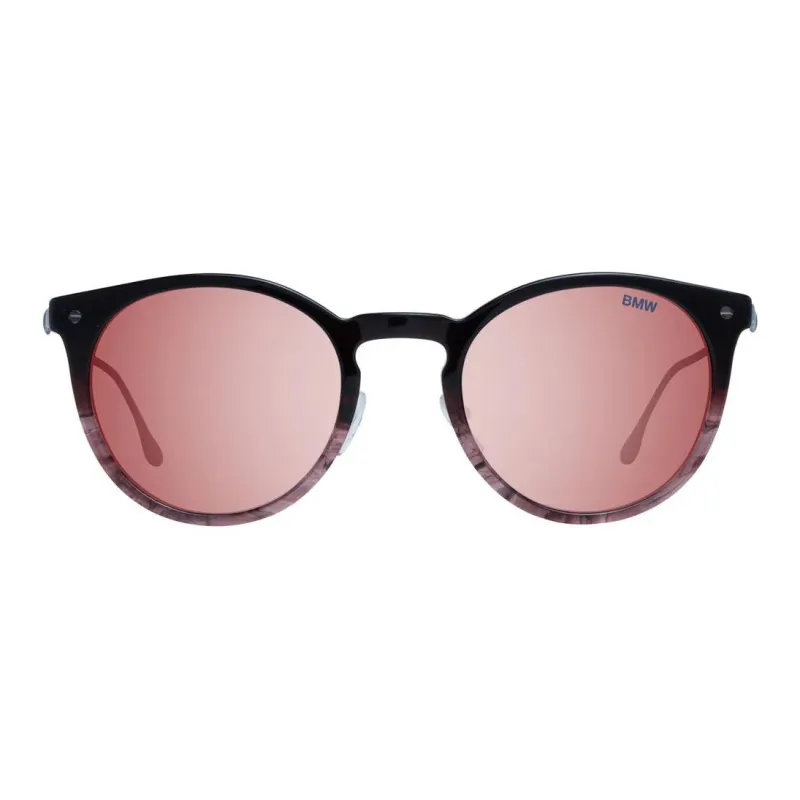 BMW Plastic Round Sunglasses Men's Black-2