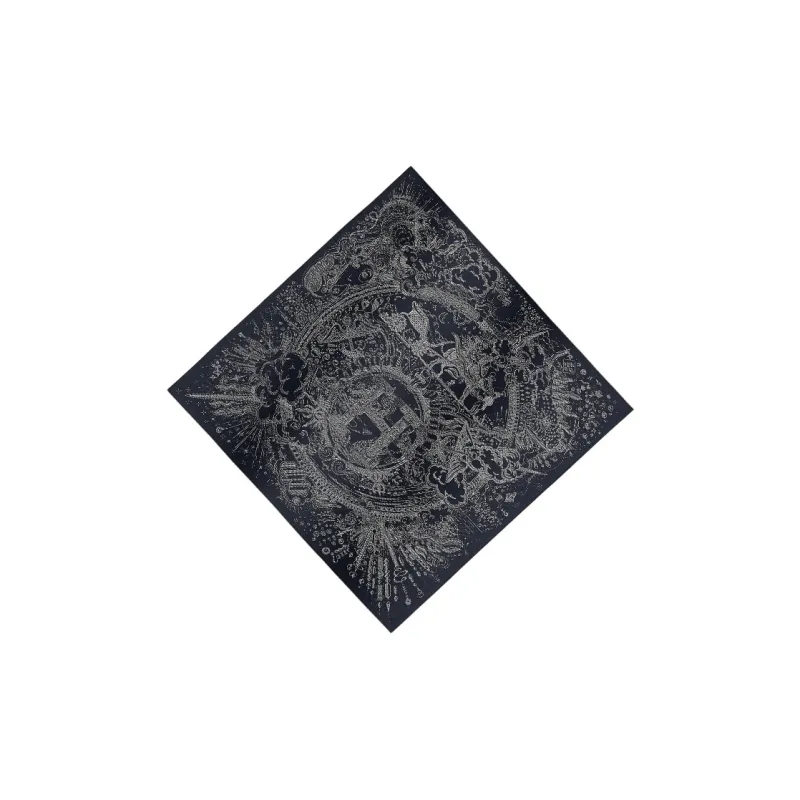 HERMES Cashmere Knit Scarves Men's Black-1