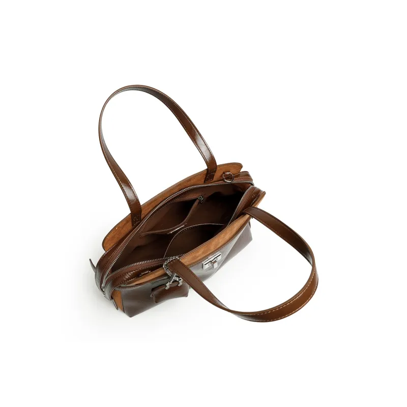 Mulinsen Polyurethane PU Leather Shoulder Bag Crossbody Bag Handbags Women's Brown-7