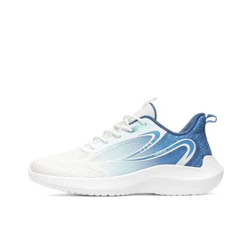 Warrior Lightweight Rebound Low Top Casual Training Long Distance Running Running Shoes Men's White Blue