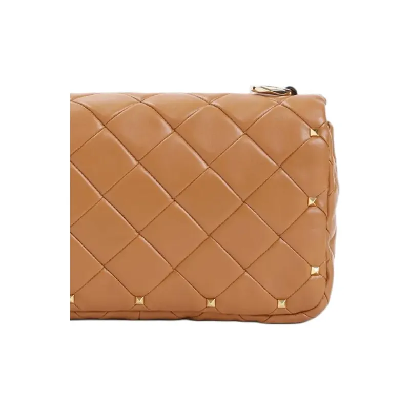 Valentino Lambskin Crossbody Bag, Shoulder Bag Women's Almond Beige-3