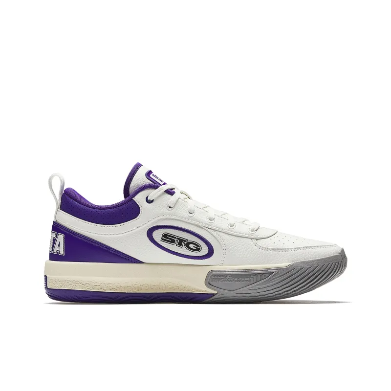 Anta Fengmang 1 Cushioning Anti Slip And Wear Resistant Low Top Nitrogen Technology Basketball Shoes Men's White Purple-1