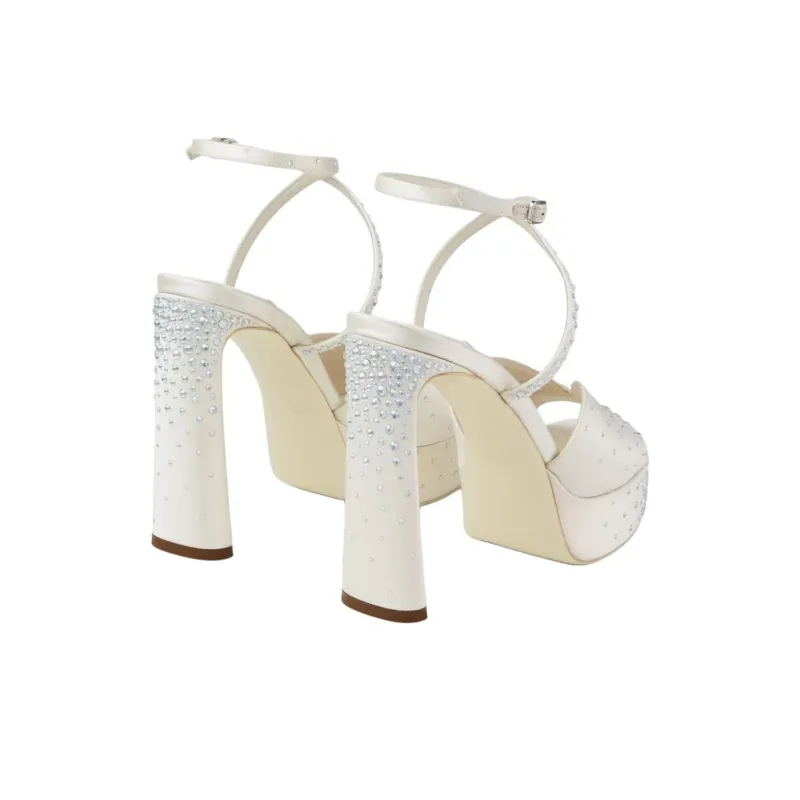 Jimmy Choo Karli One Strap Sandals 12.5cm Women's Ivory White-3