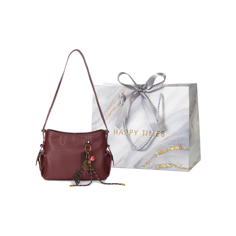 Miss Angel PU Shoulder Bag Crossbody Bag Regular Women's Black/Burgundy/Umber-4