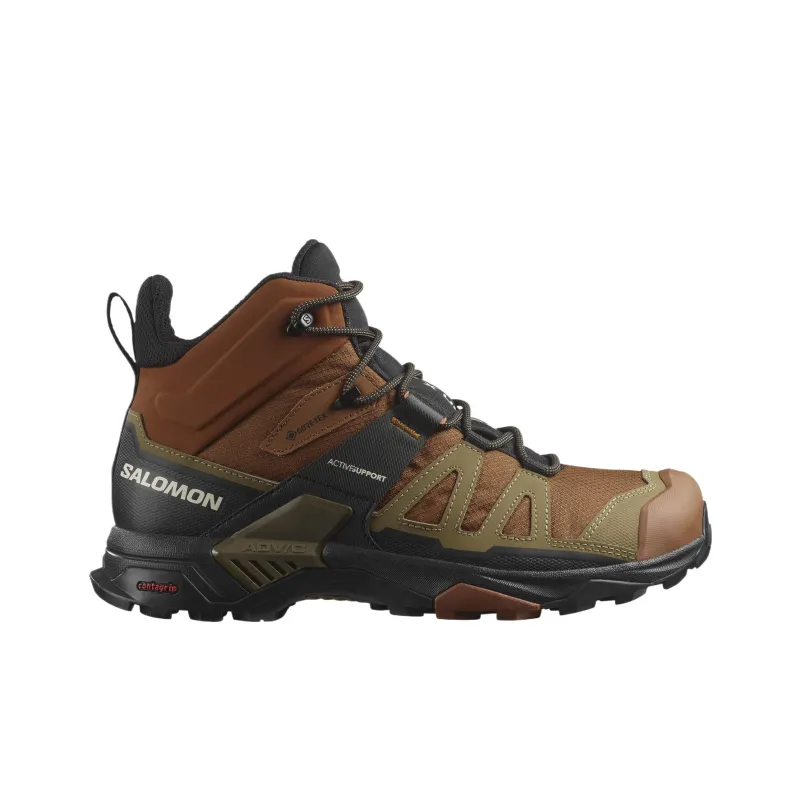 SALOMON X Ultra 4 Waterproof Mid Top Hiking Shoes Men's Brown-1