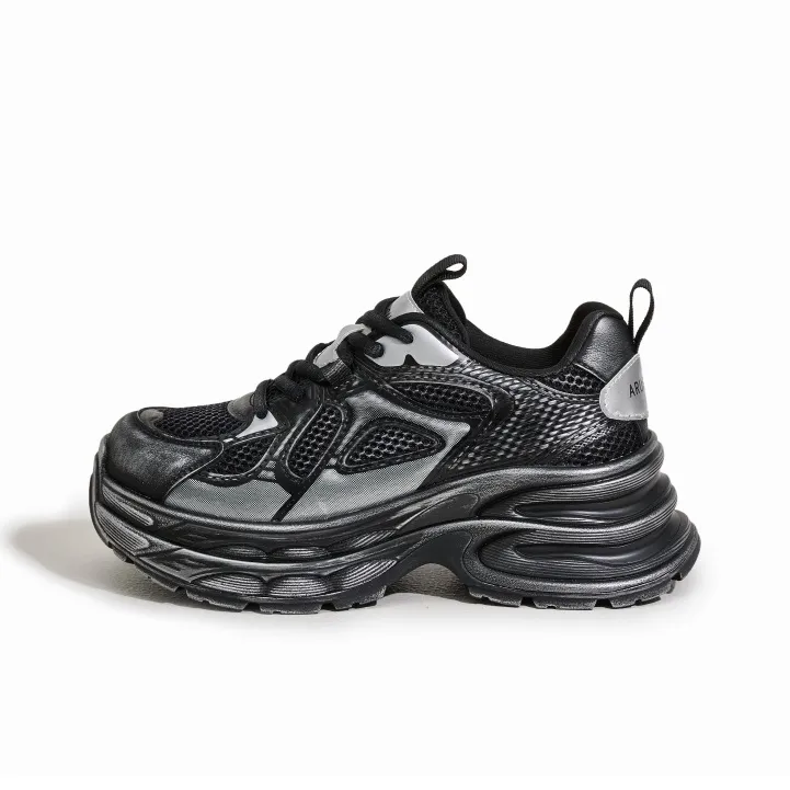Milan Love Song Wear Resistant Lightweight Height Increasing Low Top Chunky Sneakers Women's-0