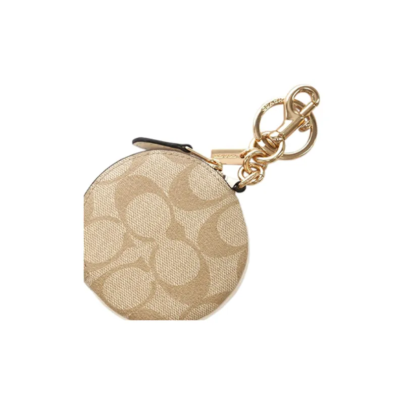 COACH PVC Clutch Coin Purse Women's Monogram Light Brown-4