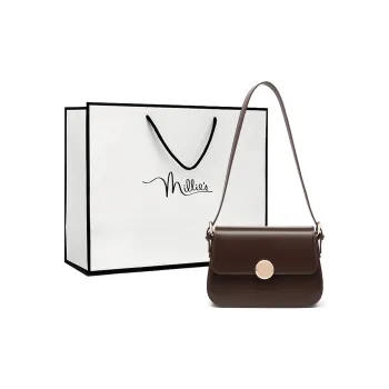 MILLIE'S Cow Leather With Synthetic Leather Shoulder Bag Women's Coffee