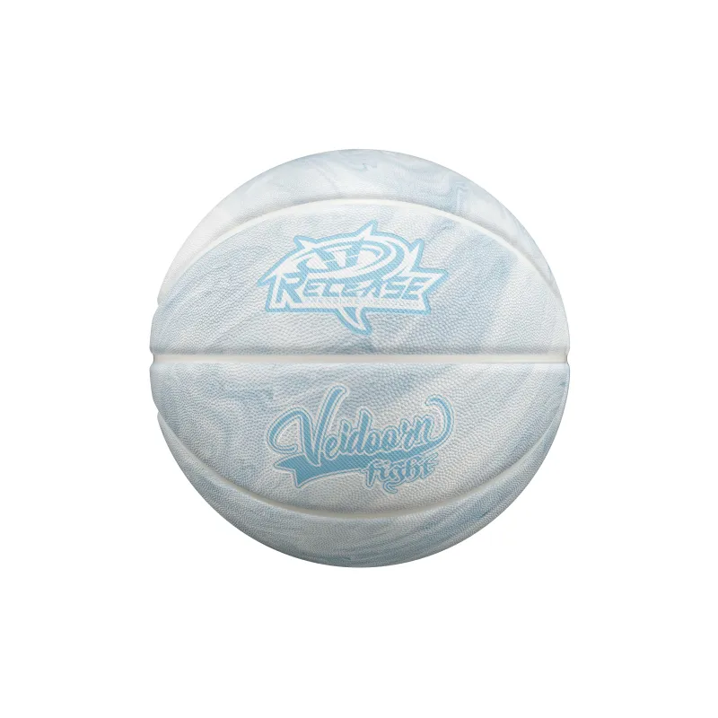 VEIDOORN PU Basketball White Blue Size 7 Street Training Competition Unisex-12