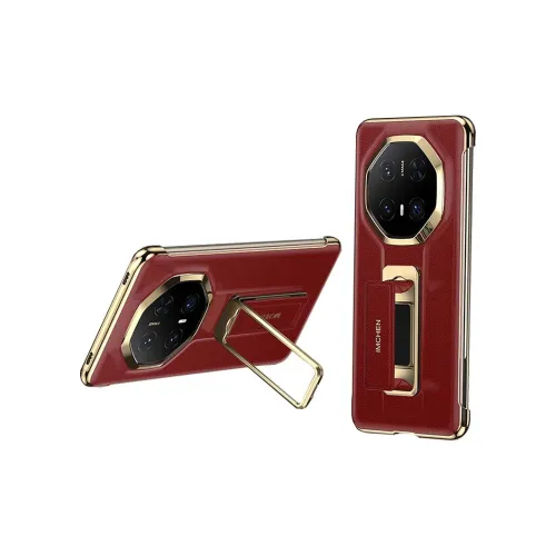 IMCHEN Genuine Leather Material Wristband Stand 2 in 1 Phone Cases Compatibility With Huawei Mate70RS Ultimate Design