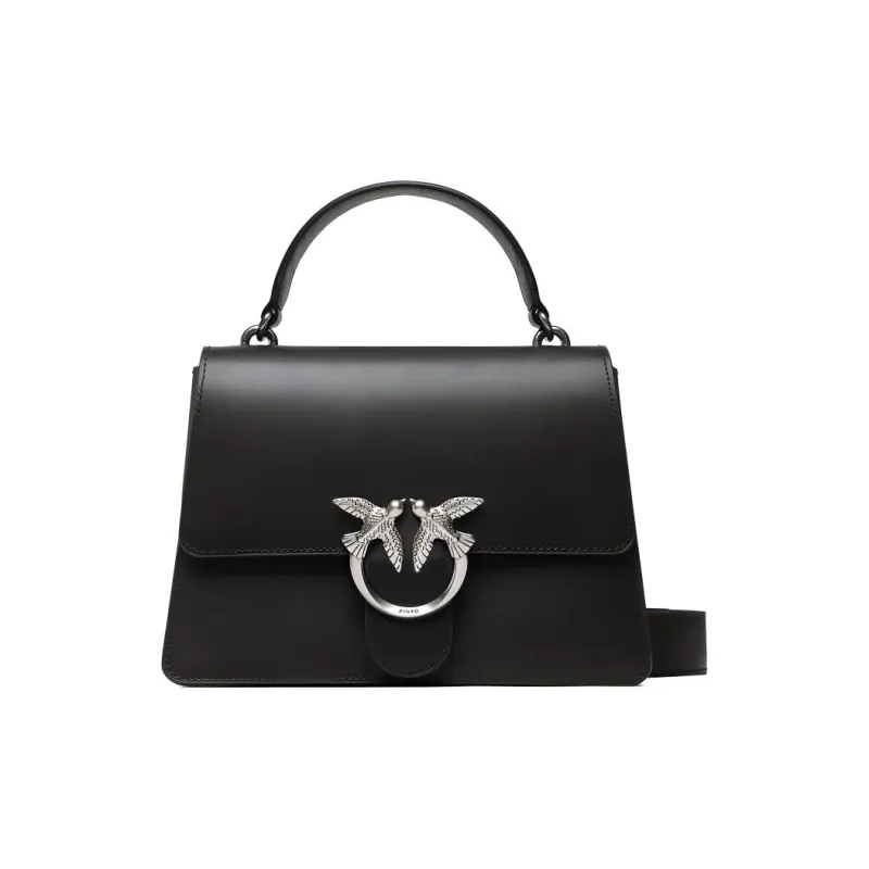 PINKO Love Bag Leather Shoulder Bag Crossbody Bag Handbag Mini Women's Black-0