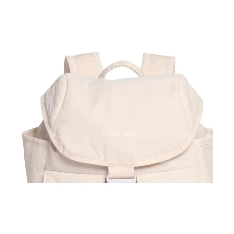 ZARA Polyamide Backpack Regular Women's Beige-3