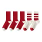 3 Red+2 White Wide Stripes