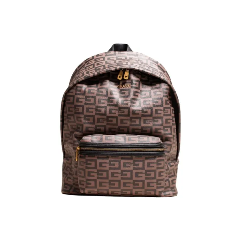 GUESS Artificial Leather Backpack Medium Size Men's Dark Brown-2