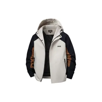 Jeep JEEP Mountain Versatile Keep Warm From The Wind Windbreaker Jacket Men's Ecru