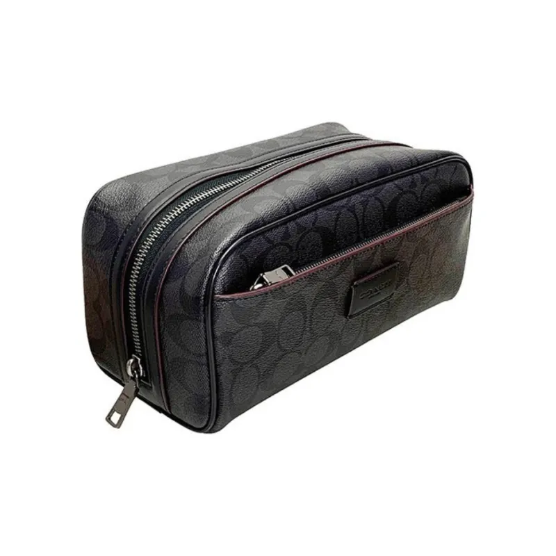 COACH Travel Kit Toiletry Bags Black Gray Color-1