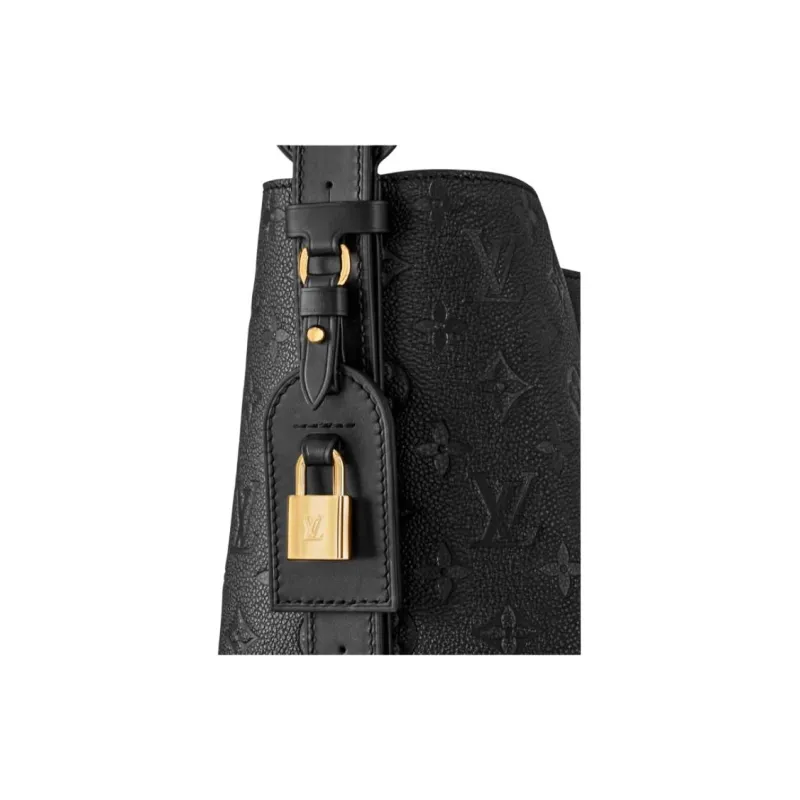 LOUIS VUITTON Embossed Grain Cow Leather Bucket Bag, Handbag, Shoulder Bag Tubas Women's Black-4