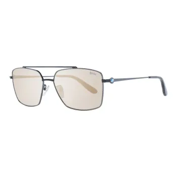 BMW Metal Rectangular Sunglasses Men's Gray