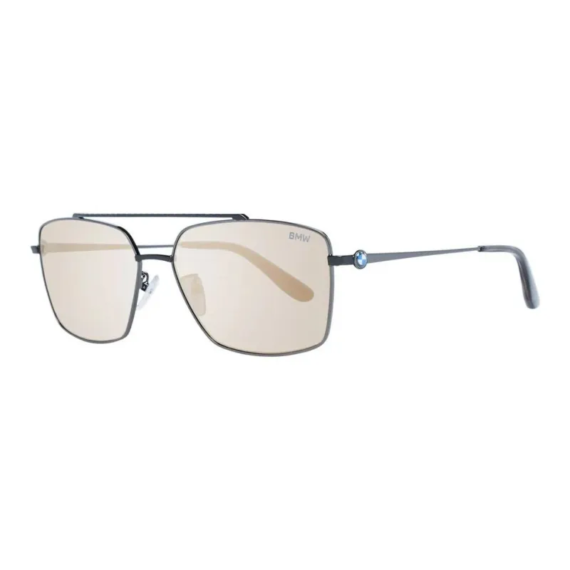 BMW Metal Rectangular Sunglasses Men's Gray-0