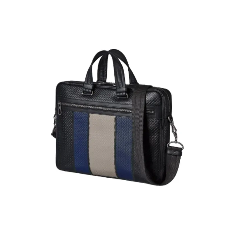 Bottega Veneta Leather Briefcases Handbags Men's Black-2