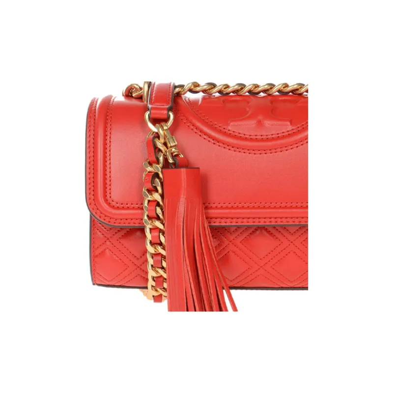 TORY BURCH Fleming Sheepskin Crossbody Bags Shoulder Bags Small Size Women's Red-1