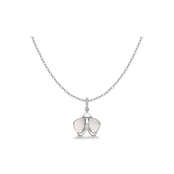 HEFANG All Things Spiritual Collection 925 Sterling Silver Moonlight Moth Orchid Collarbone Chain Women's