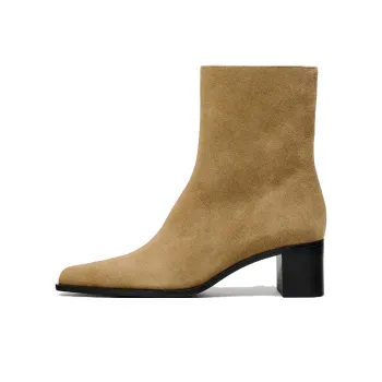 ZARA Ankle Boots 6 Cm Women's Yellow