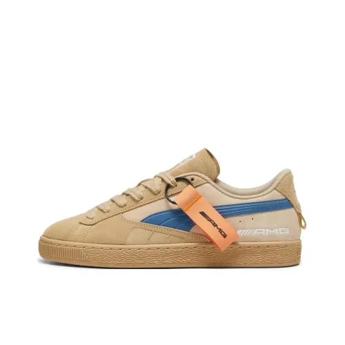 SUEDE x PUMA Mercedes-AMG Petronas Motorsport Anti-Slip Wear-Resistant Low-Top Skateboard Shoes Men's Brown
